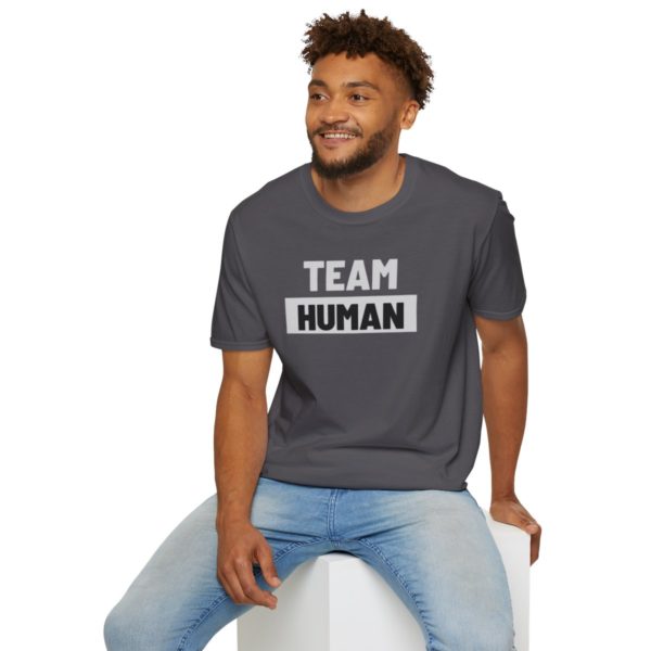Team Human Unisex Softstyle T-Shirt - Image 48
