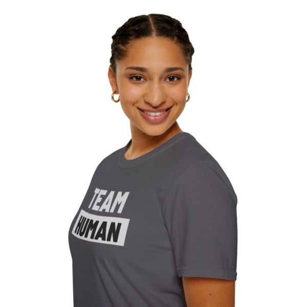 Team Human Unisex Softstyle T-Shirt - Image 45