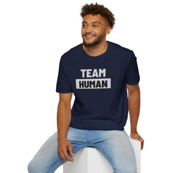 Team Human Unisex Softstyle T-Shirt - Image 60