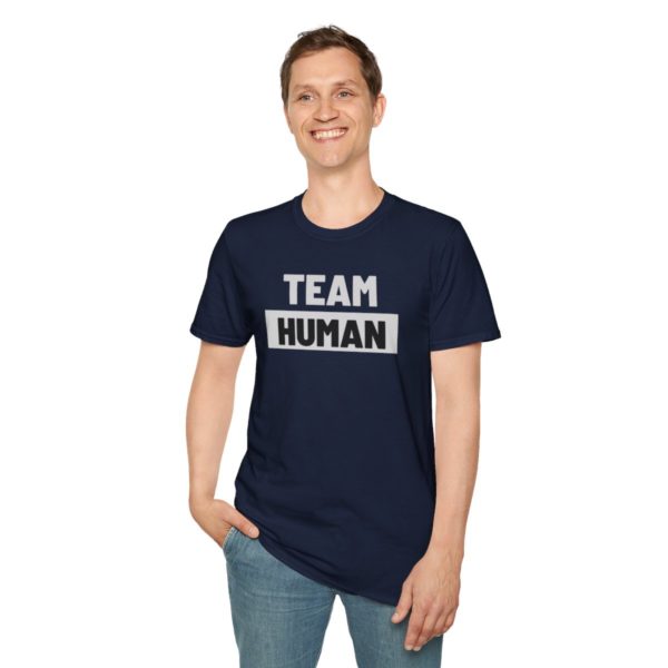 Team Human Unisex Softstyle T-Shirt - Image 55