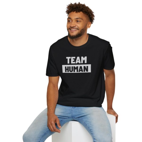 Team Human Unisex Softstyle T-Shirt - Image 12