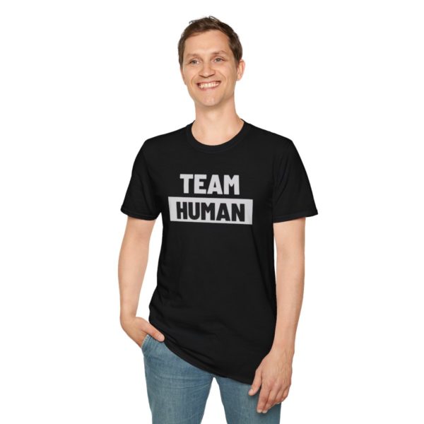 Team Human Unisex Softstyle T-Shirt - Image 7