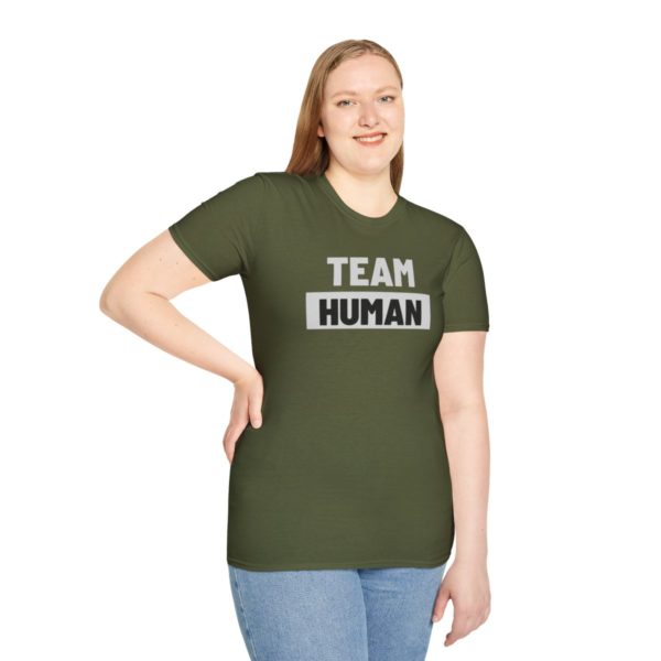 Team Human Unisex Softstyle T-Shirt - Image 17