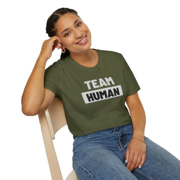 Team Human Unisex Softstyle T-Shirt - Image 22