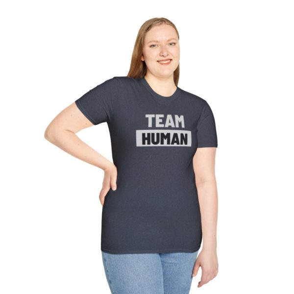 Team Human Unisex Softstyle T-Shirt - Image 65