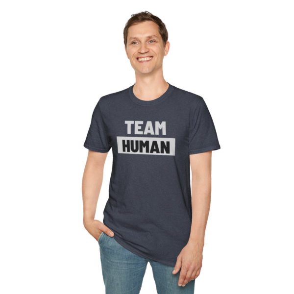 Team Human Unisex Softstyle T-Shirt - Image 67