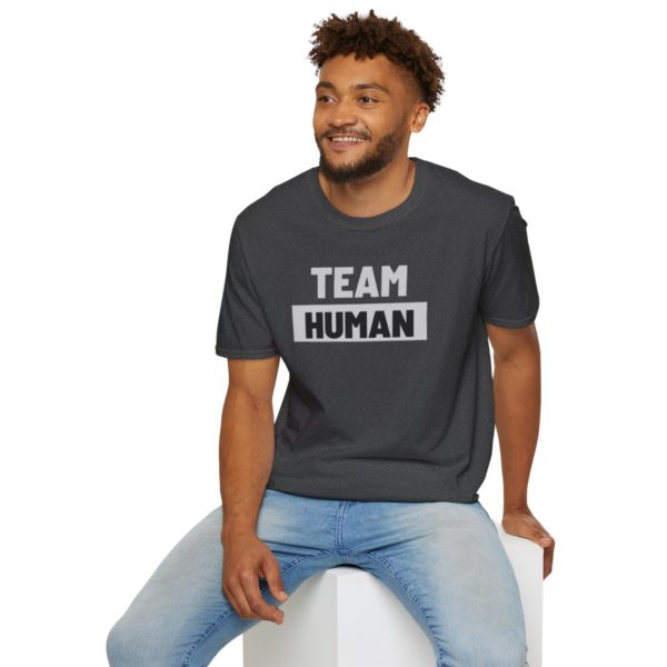 Team Human Unisex Softstyle T-Shirt - Image 36