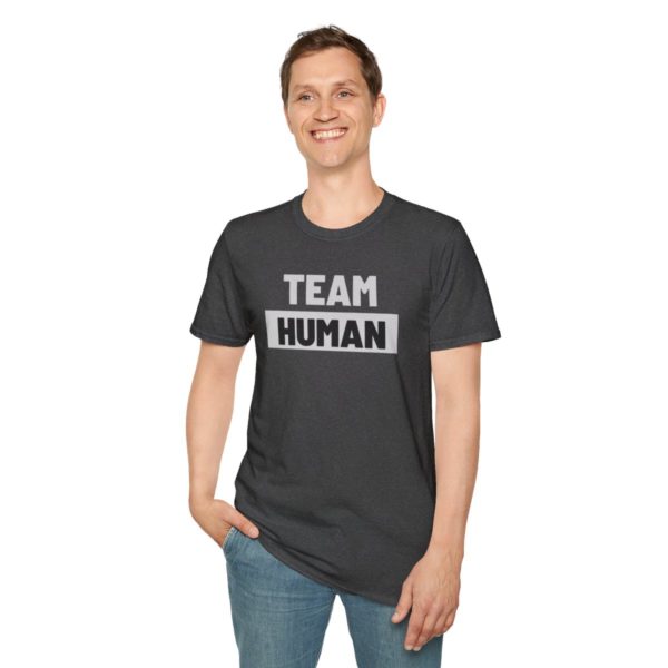 Team Human Unisex Softstyle T-Shirt - Image 31
