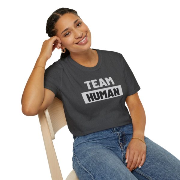 Team Human Unisex Softstyle T-Shirt - Image 34