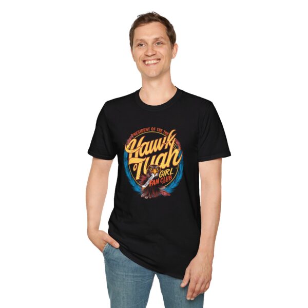President of the Hawk Tuah Girl Fan Club Shirt Funny Trend Tee - Image 7
