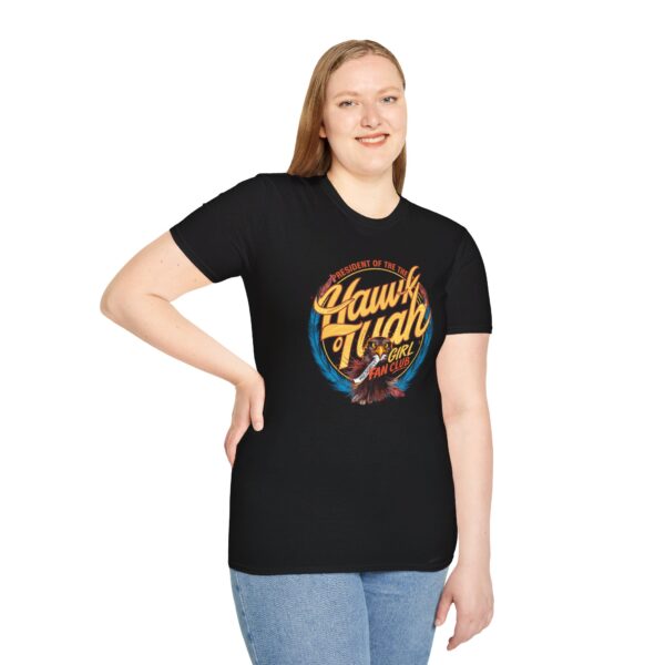 President of the Hawk Tuah Girl Fan Club Shirt Funny Trend Tee - Image 5